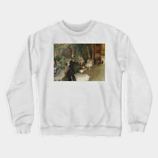 The Rehearsal of the Ballet Onstage by Edgar Degas Crewneck Sweatshirt